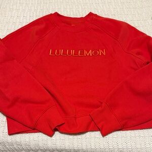 lululemon athletica Red Scuba Cropped Crew Neck Sweatshirt Size 8, worn once
